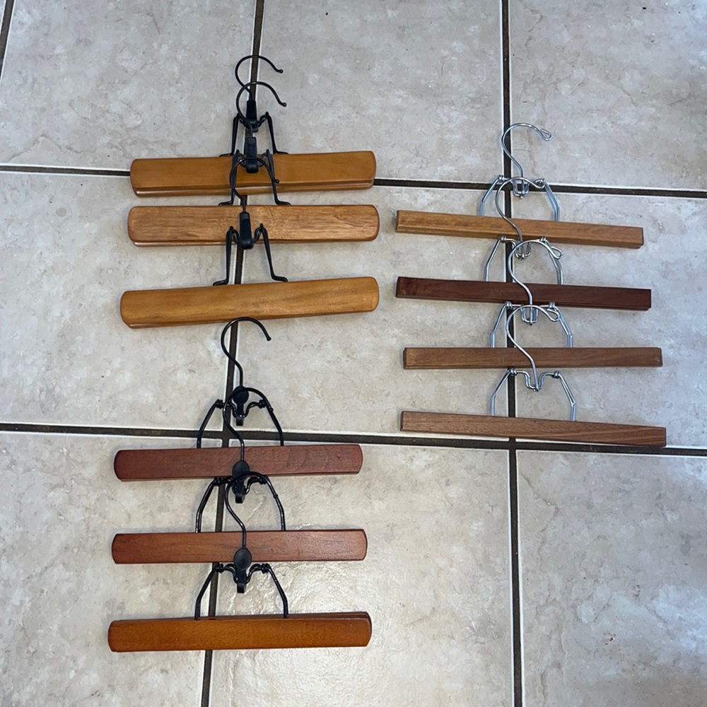 10 Vintage Wooden Hangers